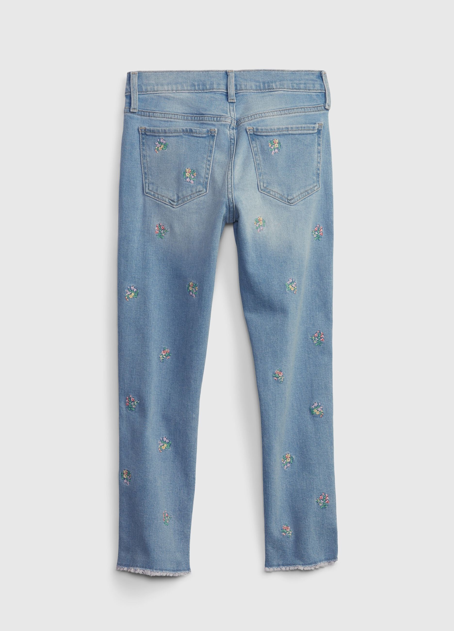 Jeans slim fit con ricamo fiori_1