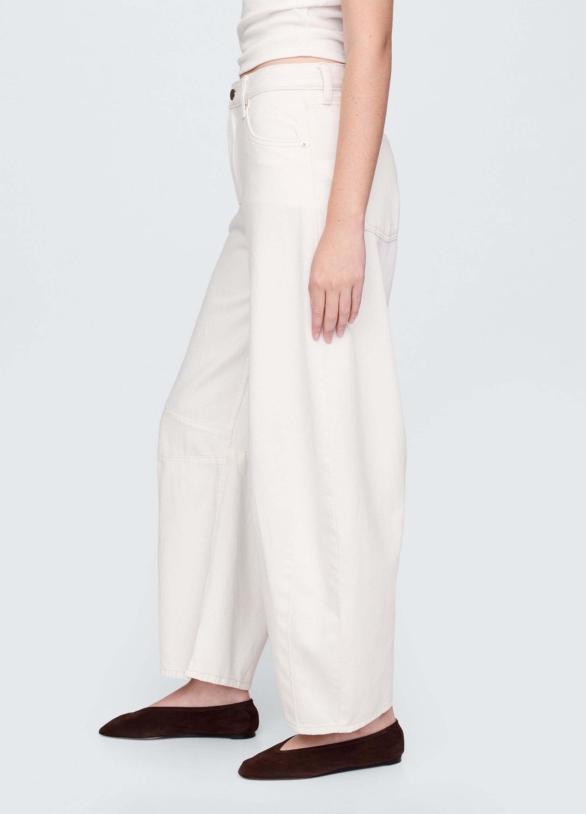 Pantaloni ampi bianchi in cotone_3