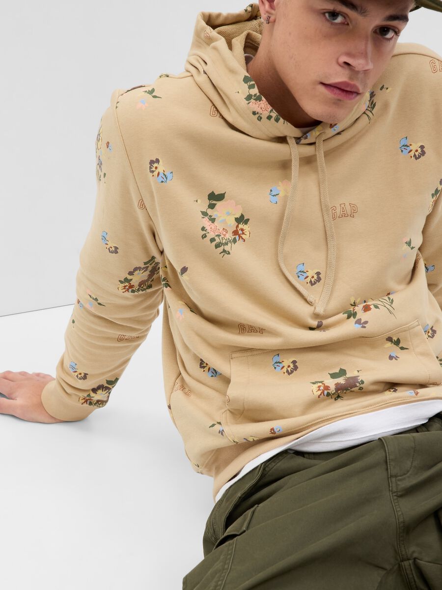 Sweatshirt with floral print and logo Man_1