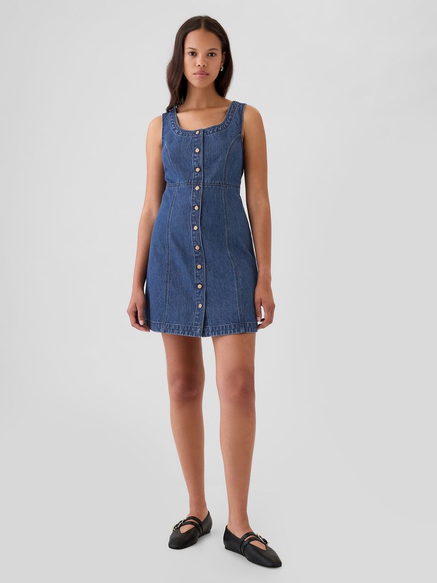Vestito corto in denim Donna_0