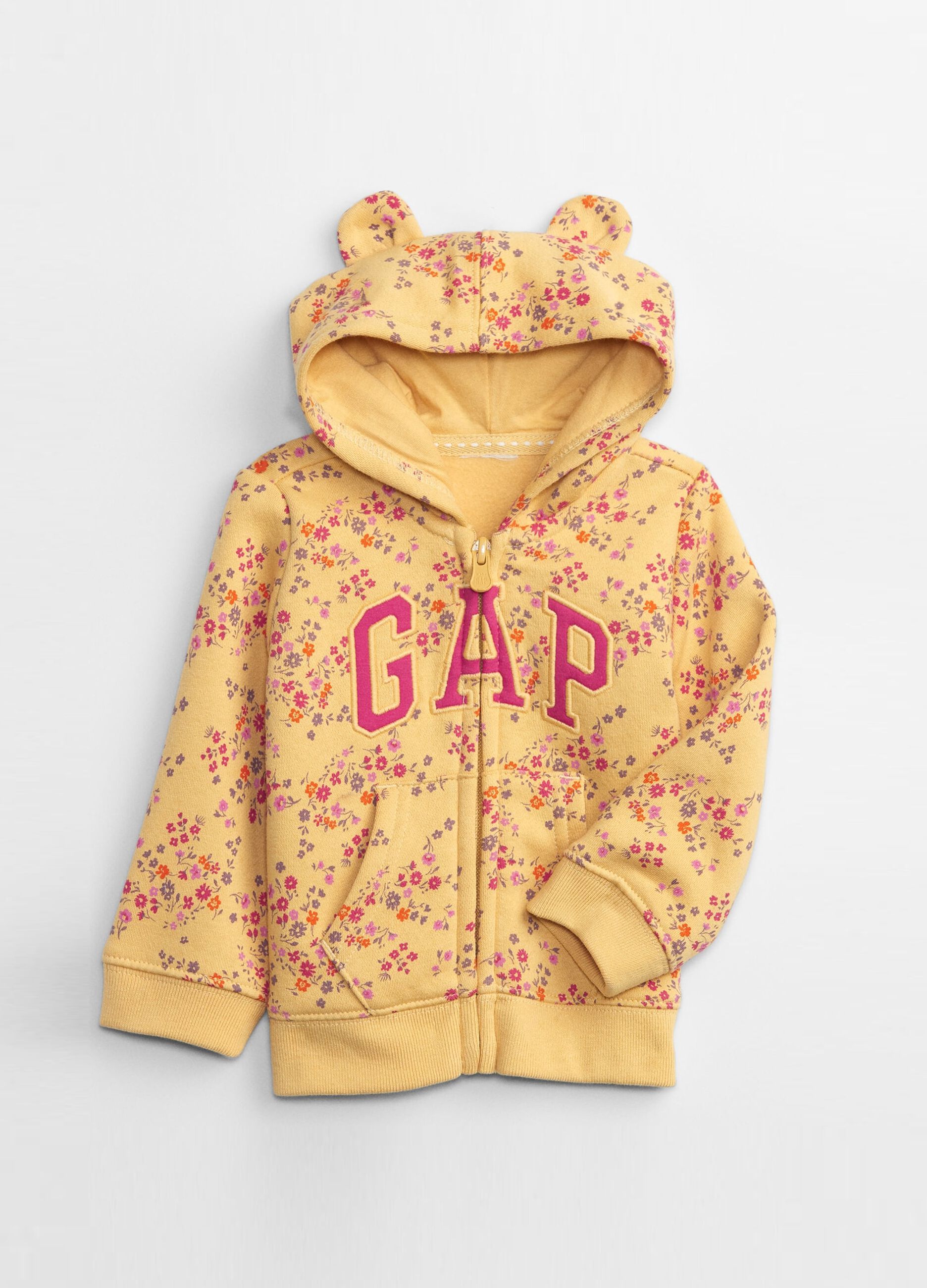 Full-zip hoodie with floral print and embroidered logo_1