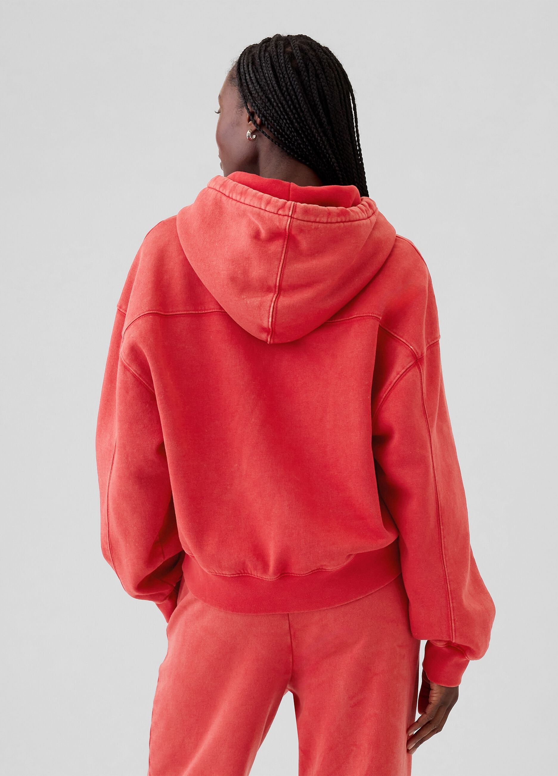 Crop sweatshirt with hood and print_2