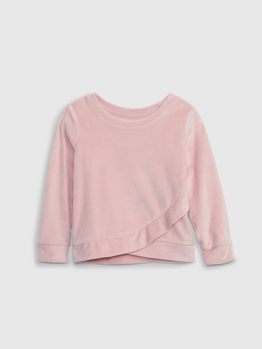 Velour sweatshirt with asymmetric shape Newborn Boy_0