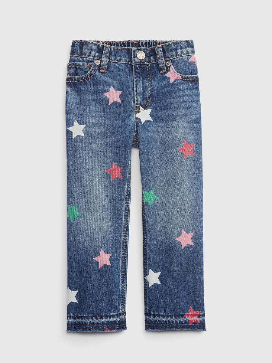 Jeans loose fit con stampa stelle Bimba_0