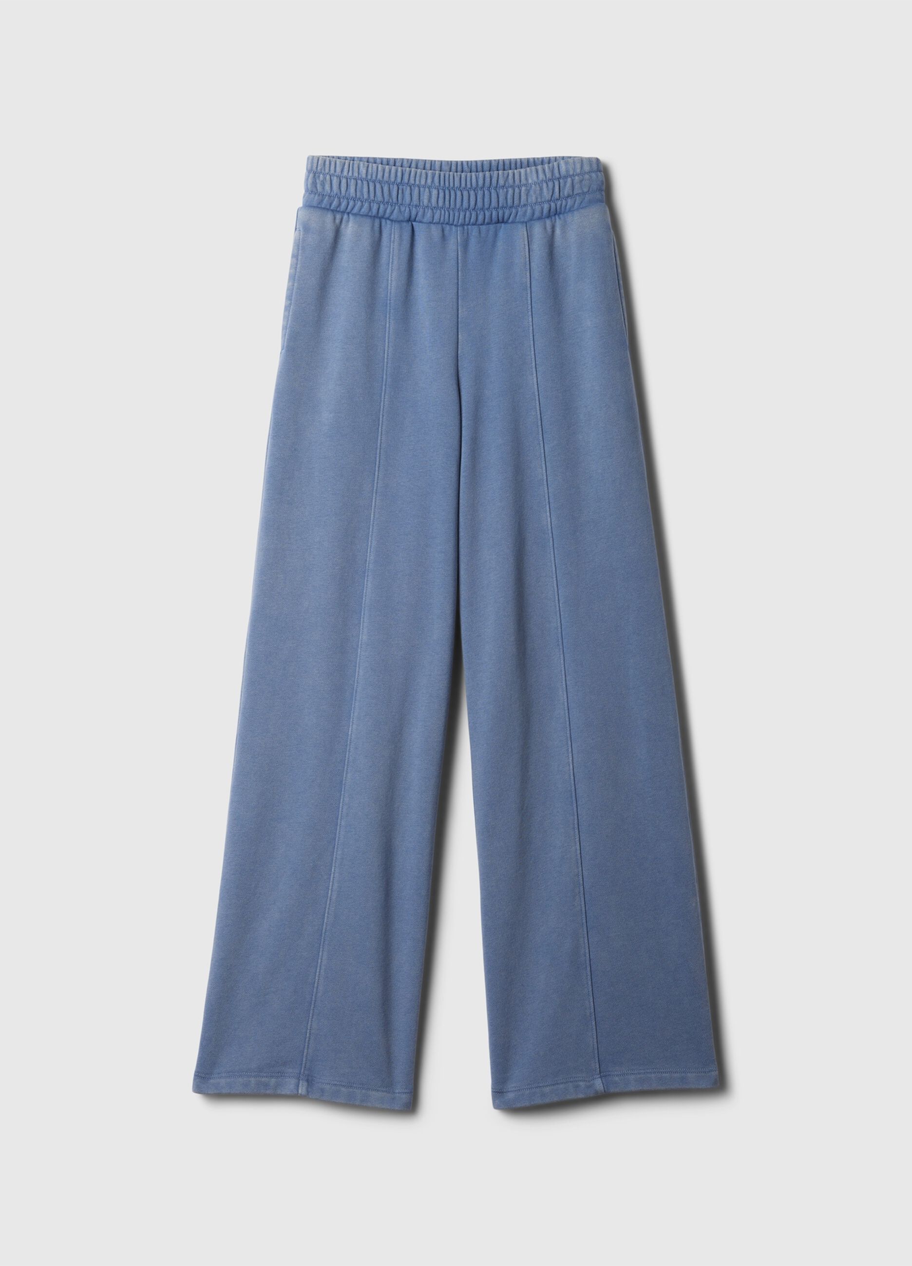 Joggers a gamba larga in felpa_3