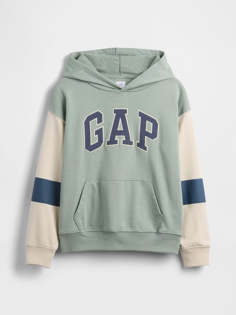 Felpa in misto cotone multicolor da bambino regular fit con logo Bambino_0