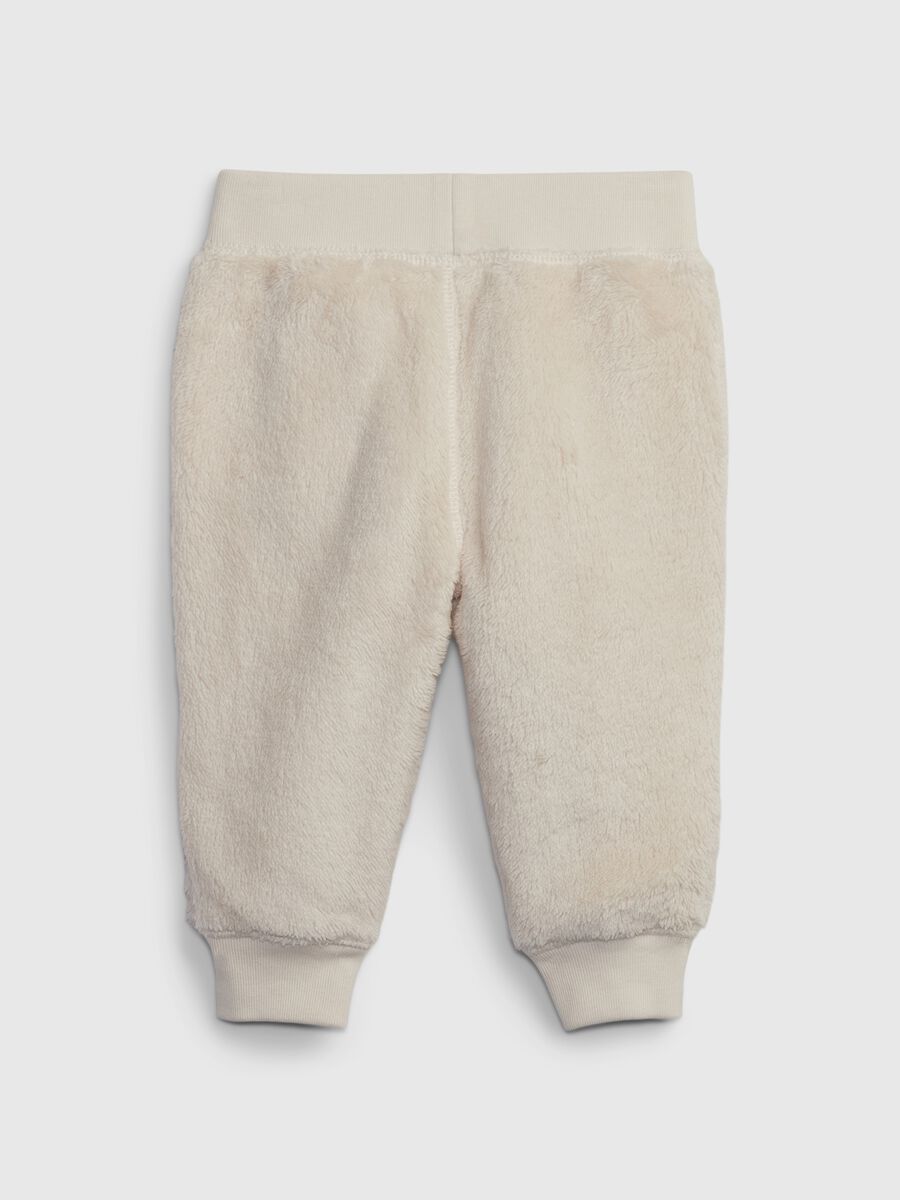 Faux fur joggers with logo embroidery Newborn Boy_1