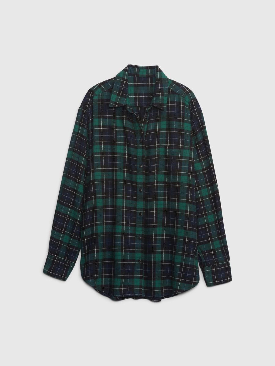 Oversized shirt in flannel with check pattern Man_5