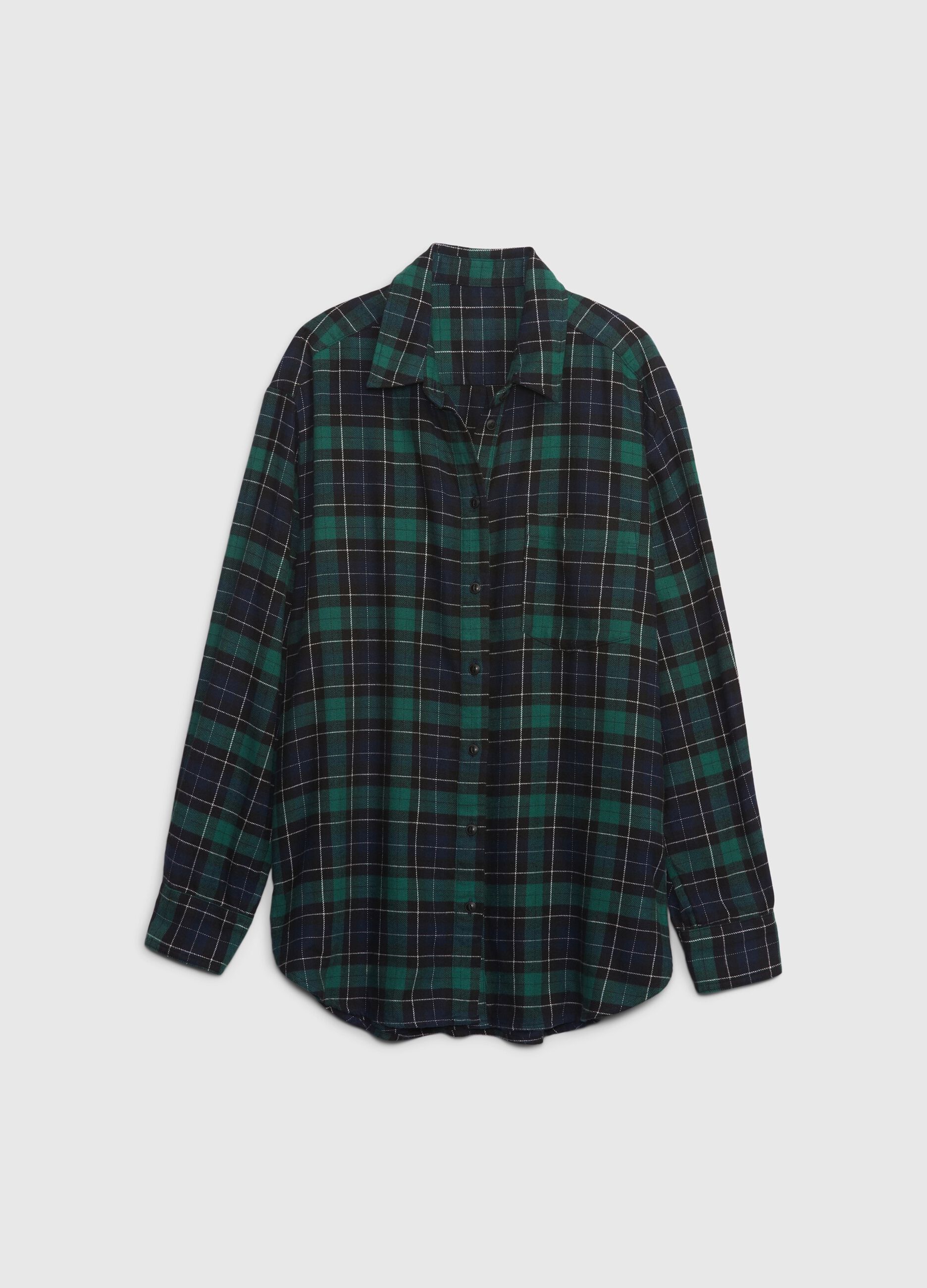Oversized shirt in flannel with check pattern_5