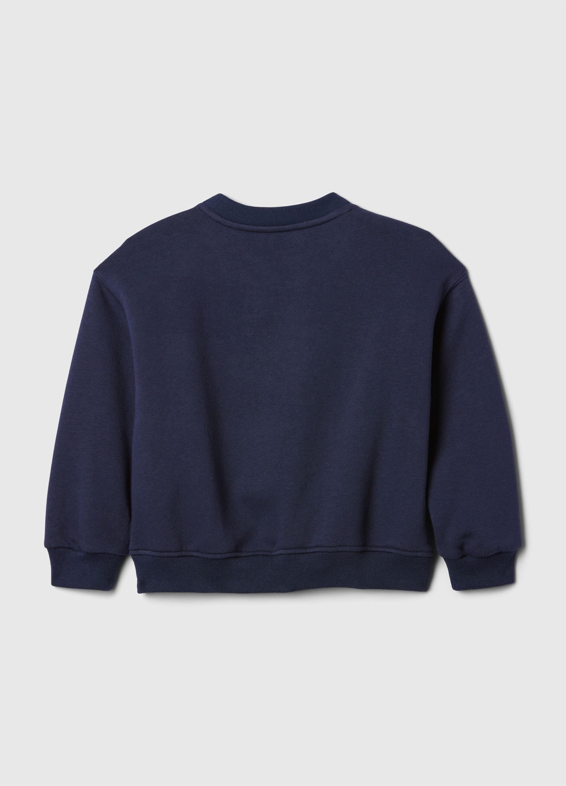 Cotton sweatshirt with logo embroidery and small flag_1