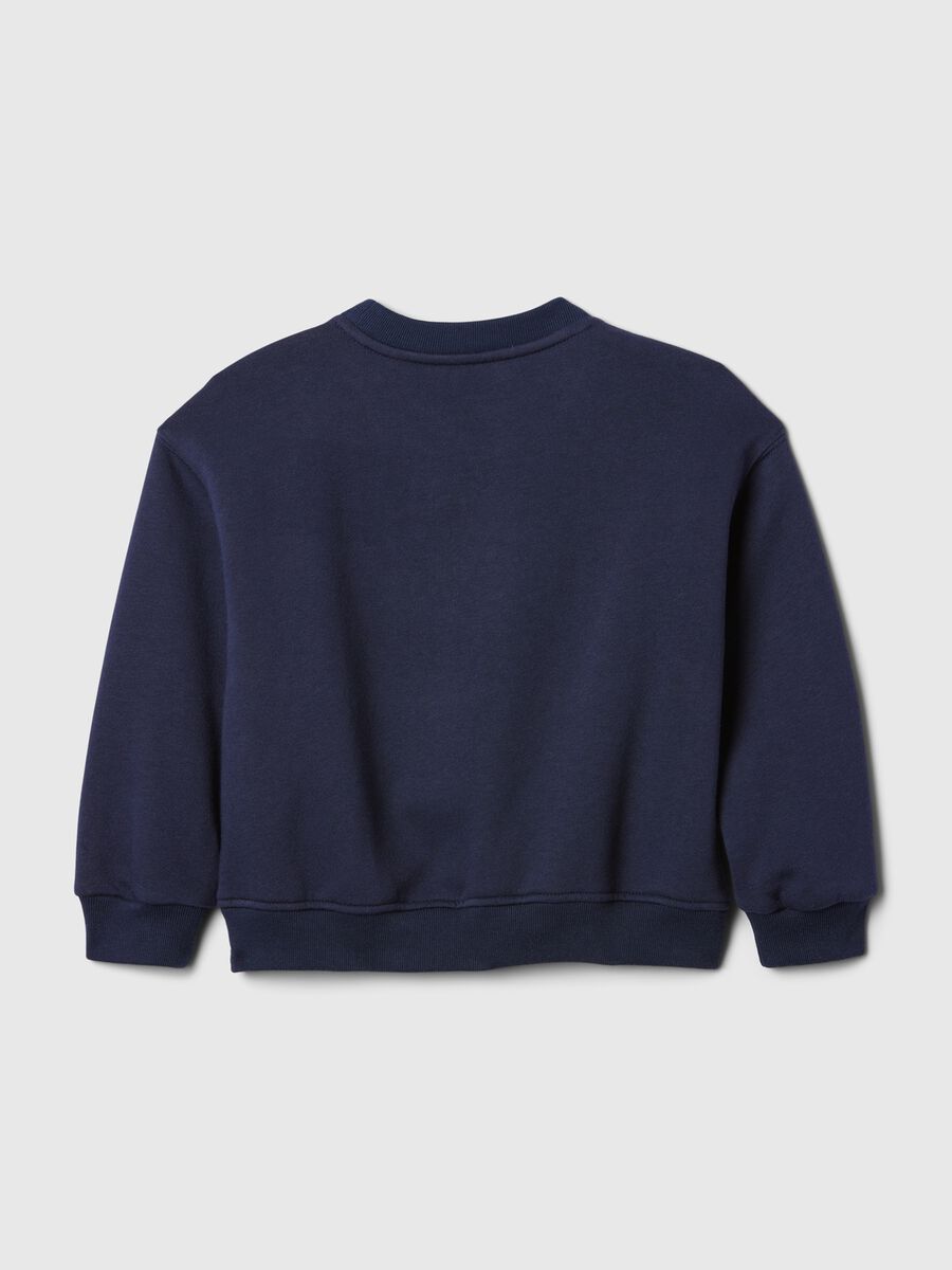 Felpa in cotone con ricamo logo e bandierina Bimbo_1