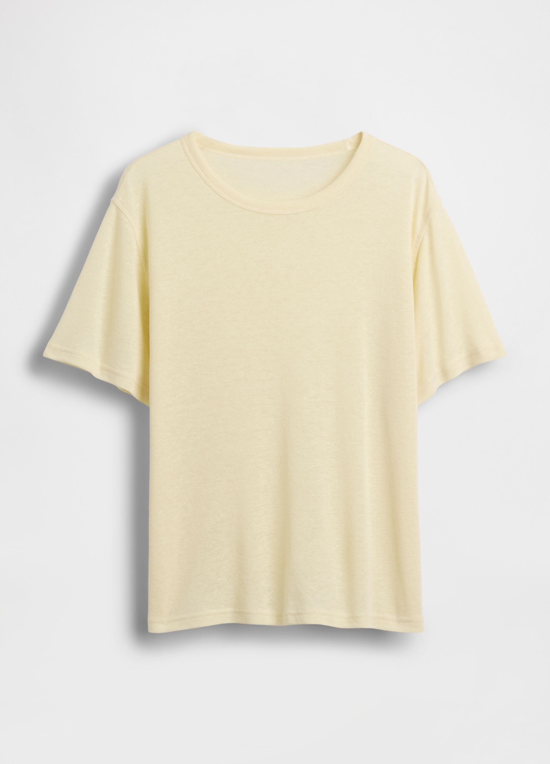 T-shirt a maniche corte in misto lino