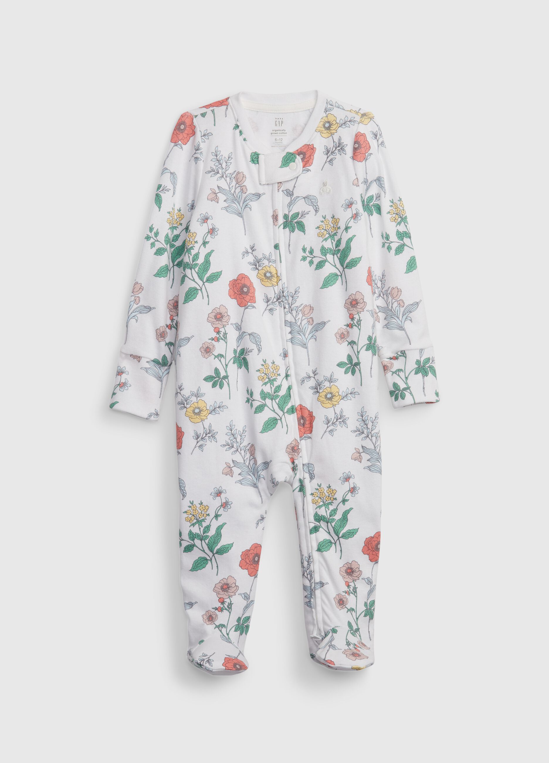 Floral onesie with feet