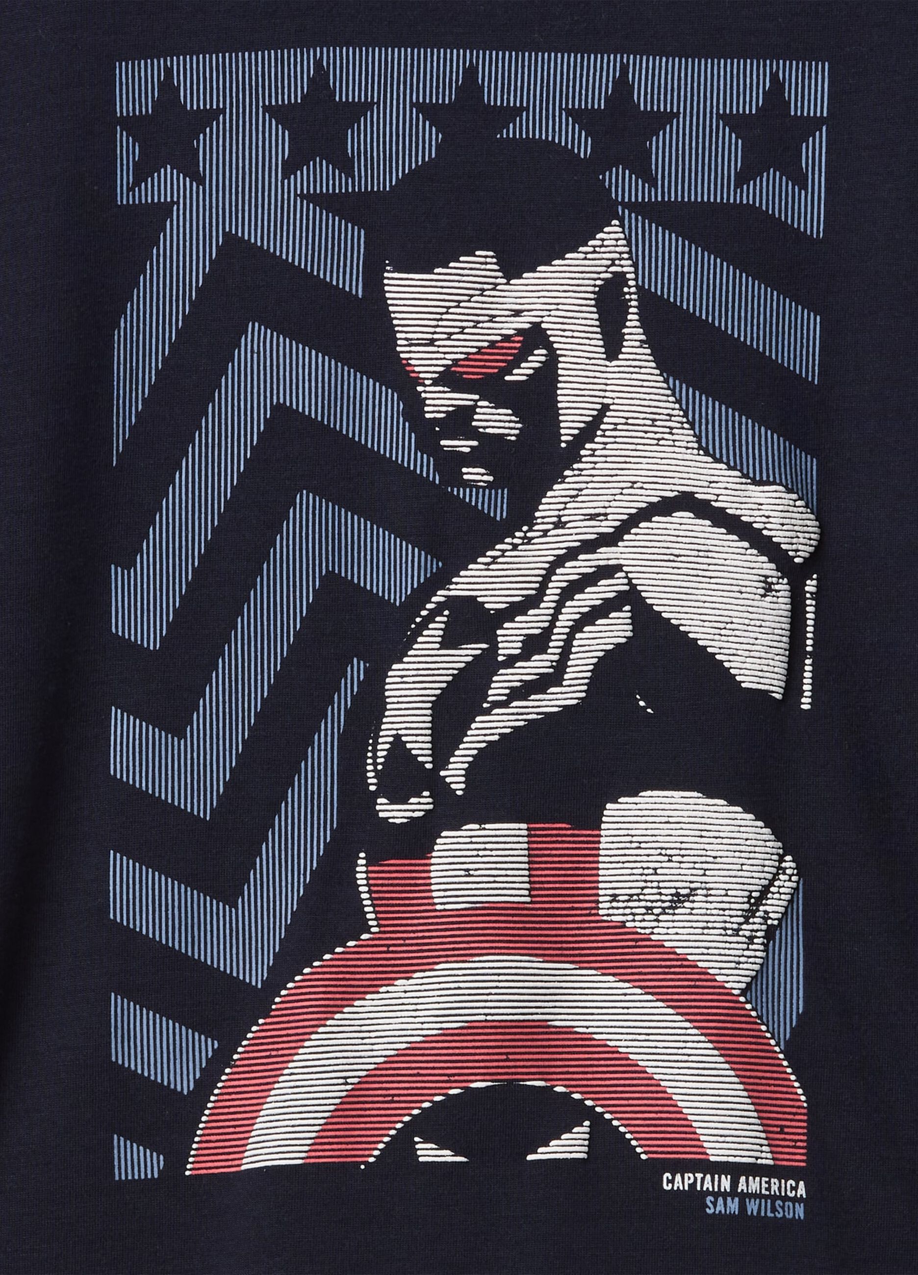 Pigiama bambino blu con stampa Captain America_2