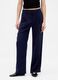 Wide-leg blue trousers in stretchy fabric_1