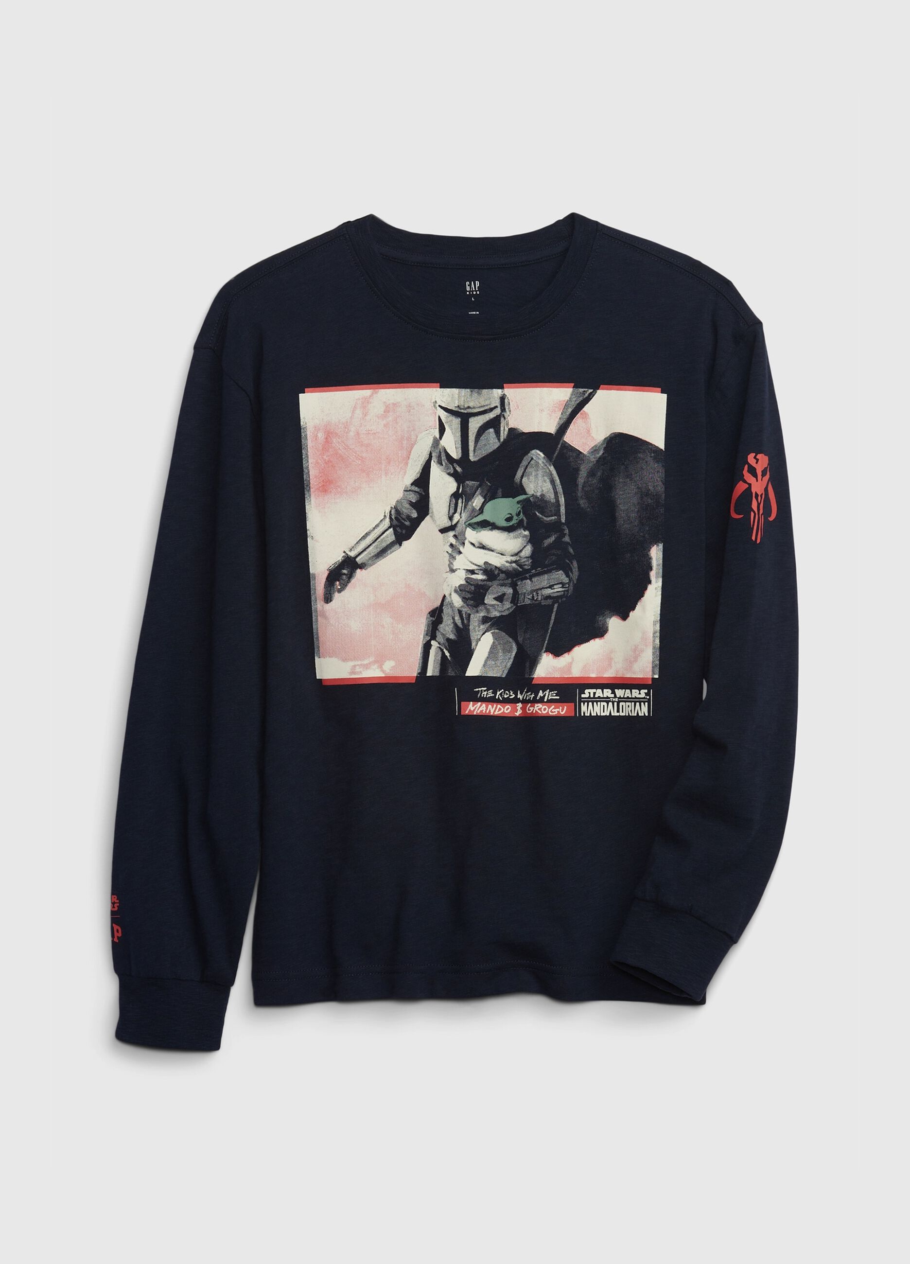 Long-sleeved T-shirt with The Mandalorian print