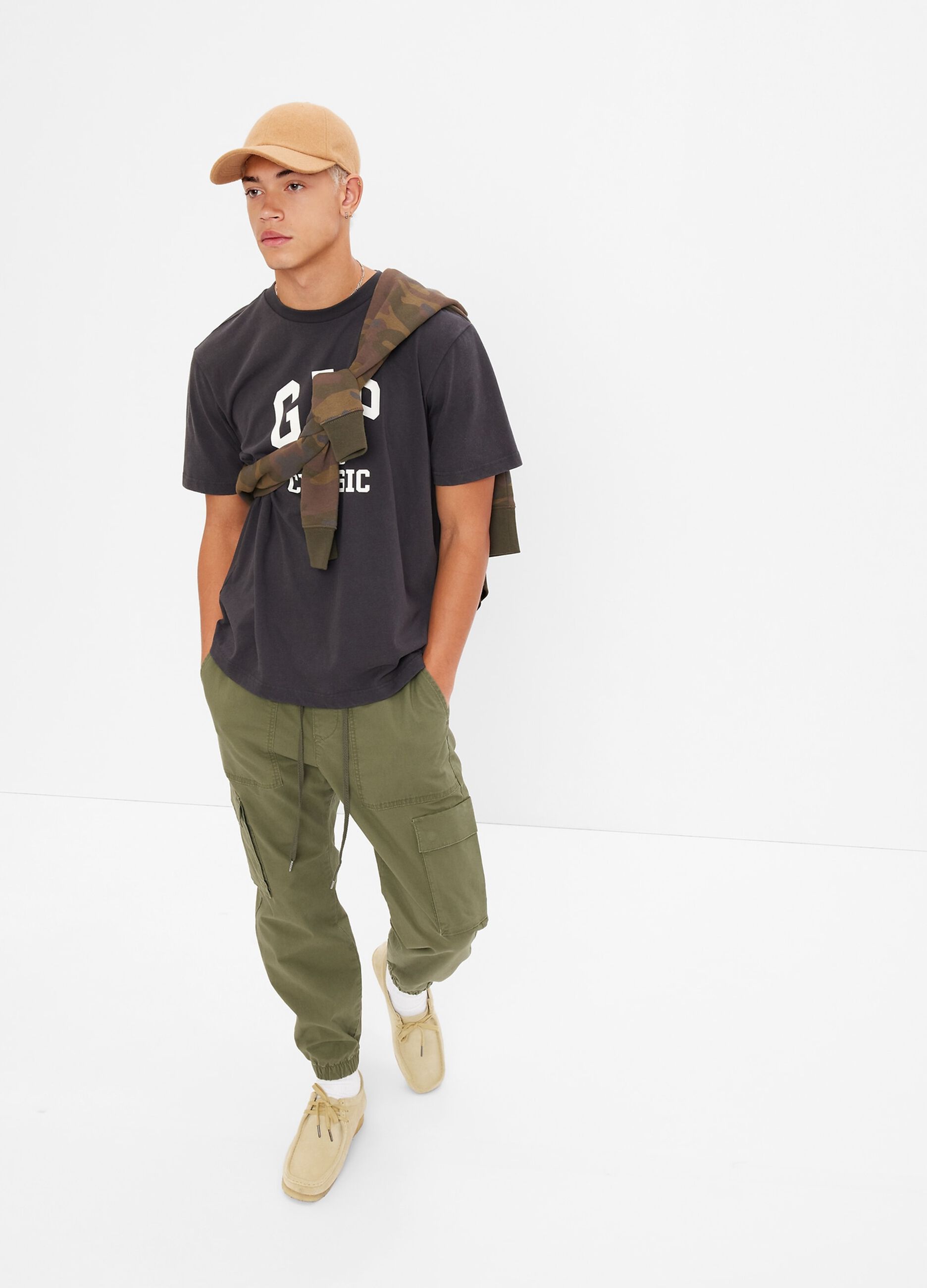 Cargo joggers with drawstring