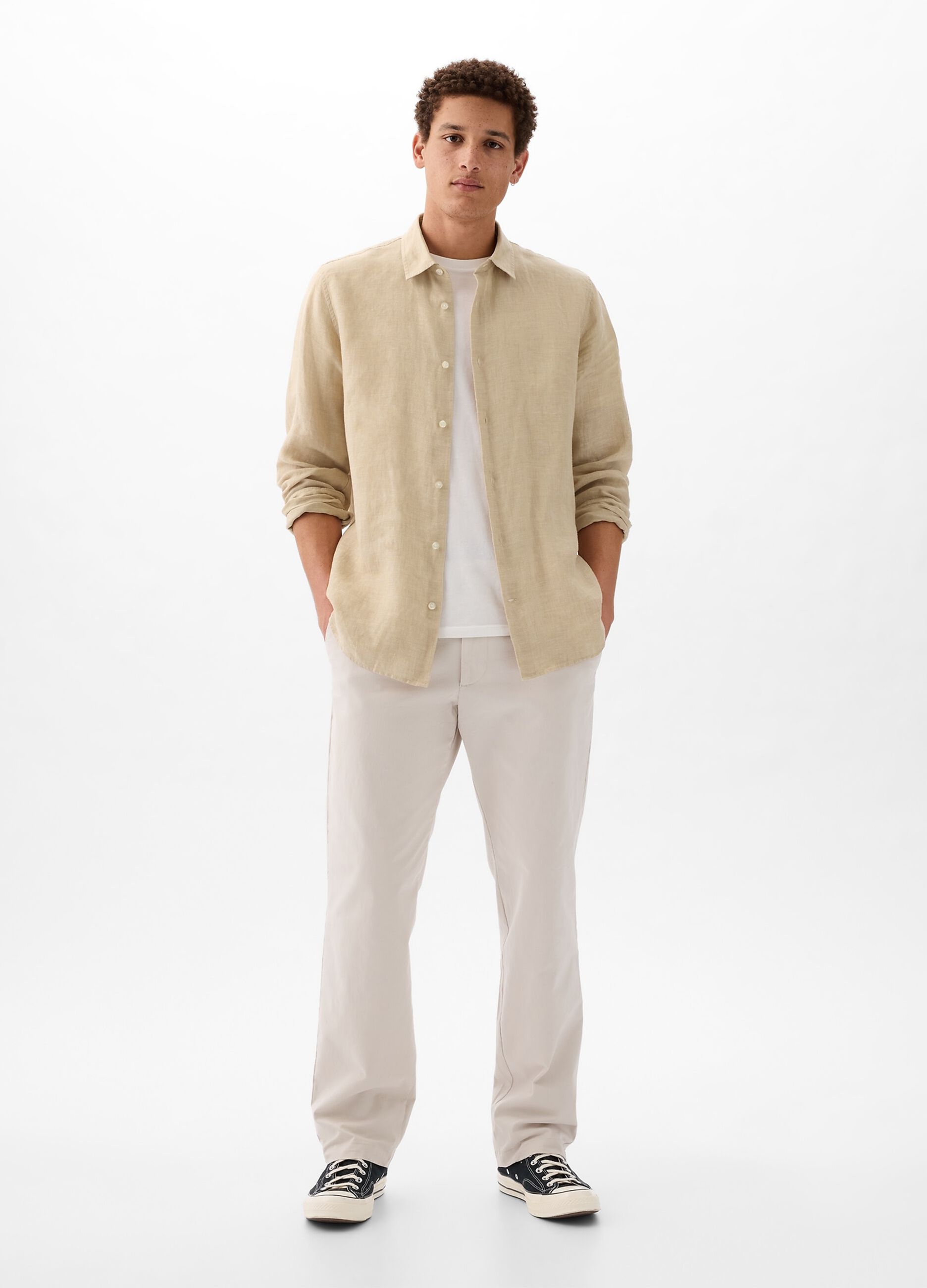 Camicia regular fit in lino_1