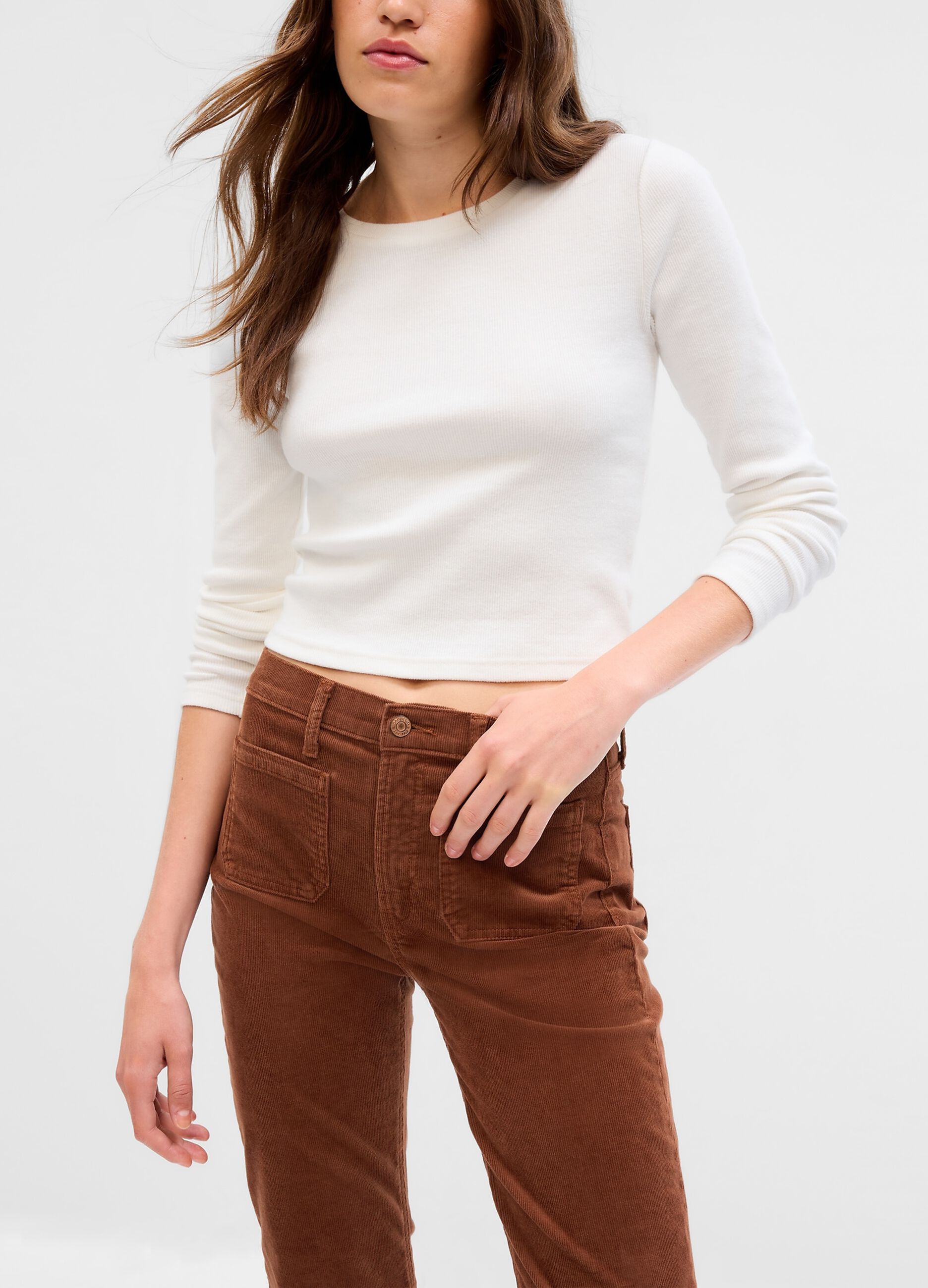 Flare-fit high-rise trousers in corduroy_2