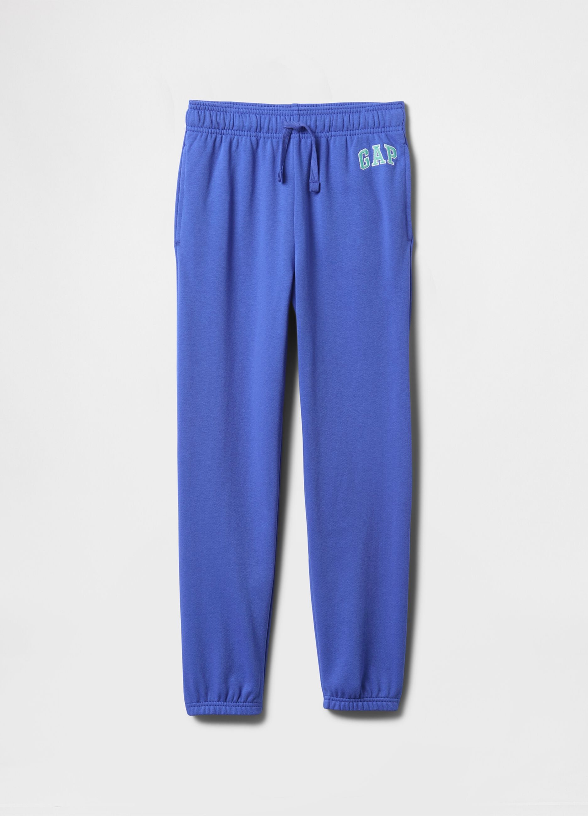Pantaloni jogger blu in misto cotone_4