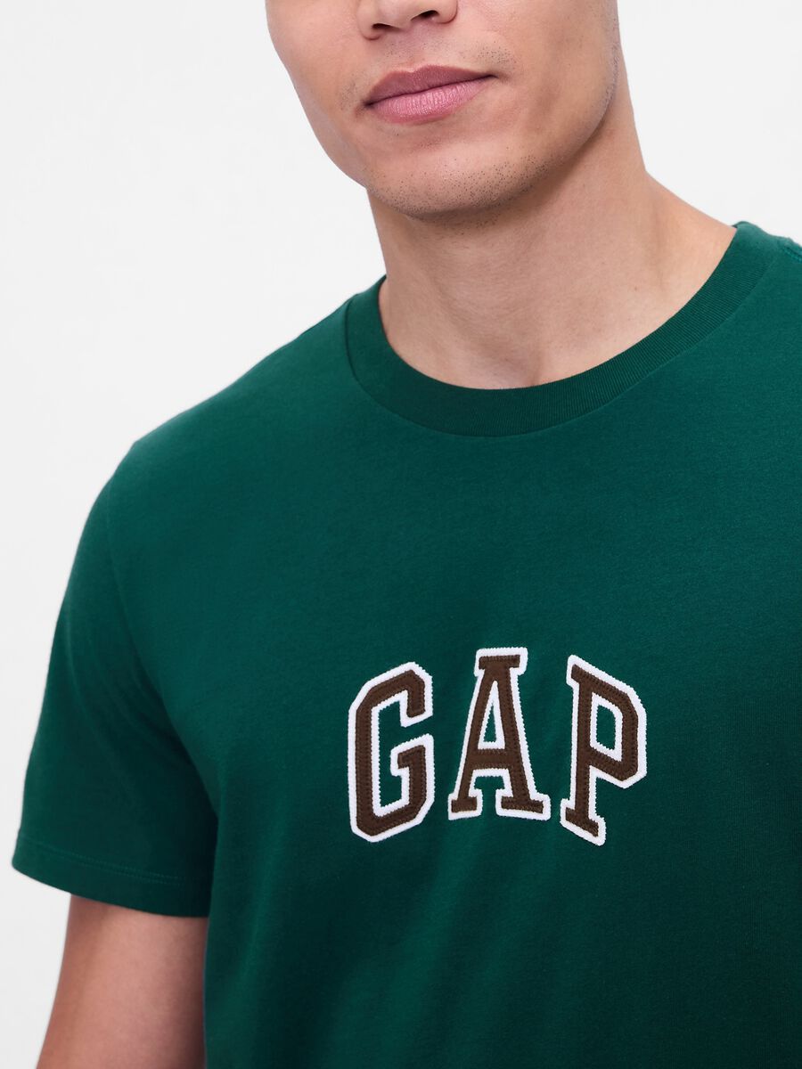 T-shirt verde a maniche corte in cotone Uomo_3