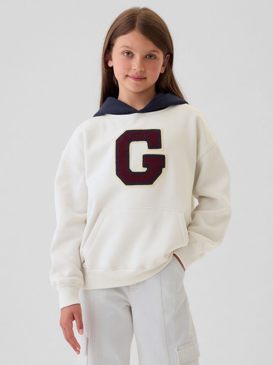 Felpa con cappuccio e patch logo Unisex_1
