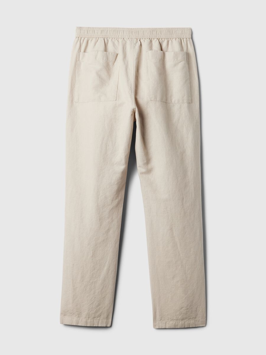 Pantalone pull-on in lino e cotone Uomo_4