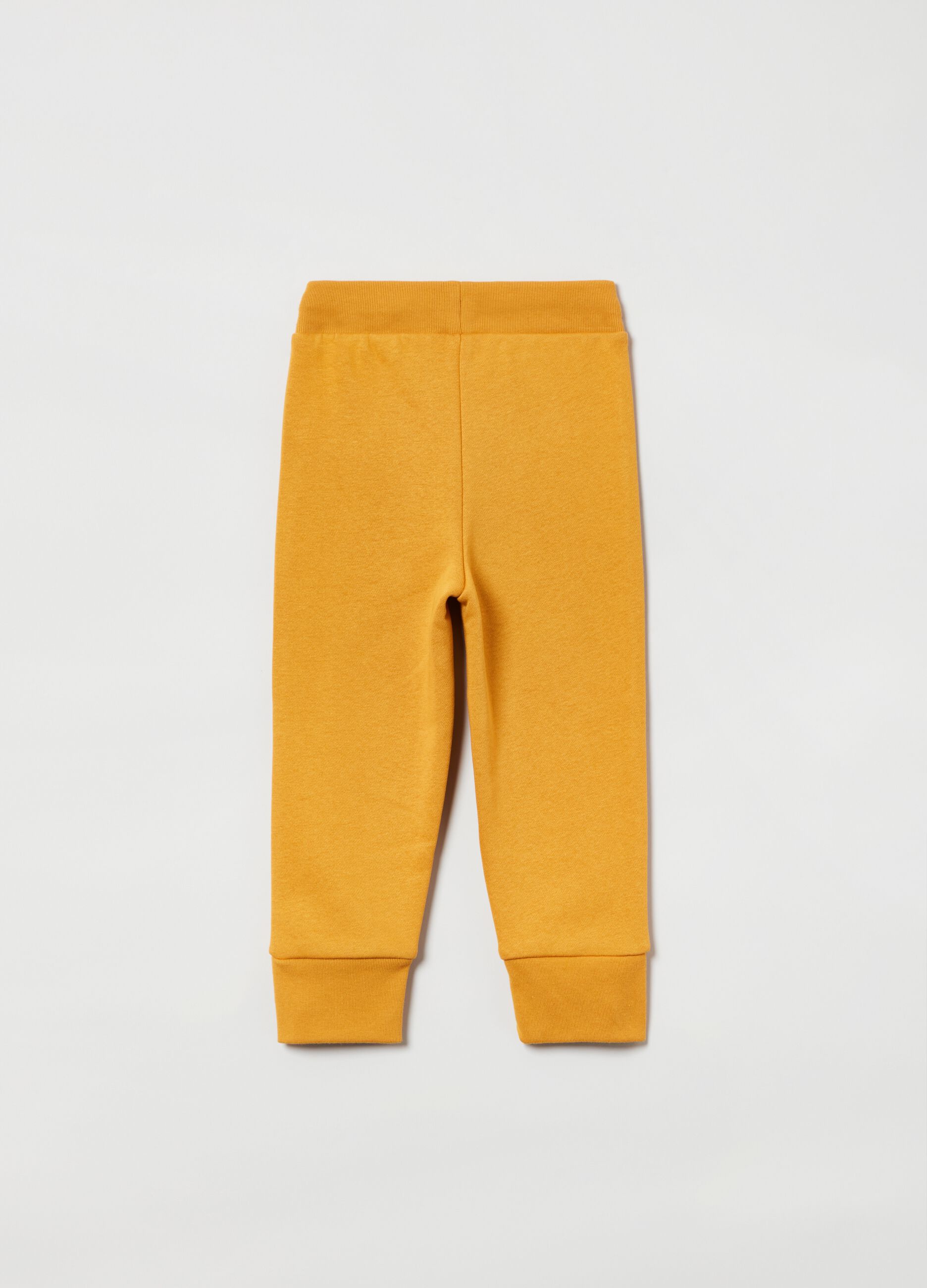 Fleece joggers with logo embroidery_1