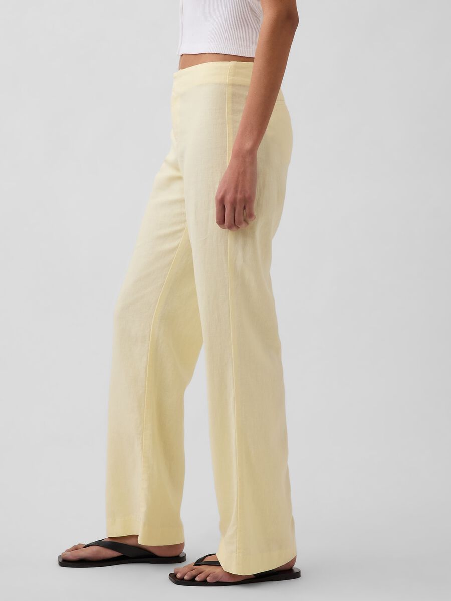Pantaloni in misto lino Donna_3