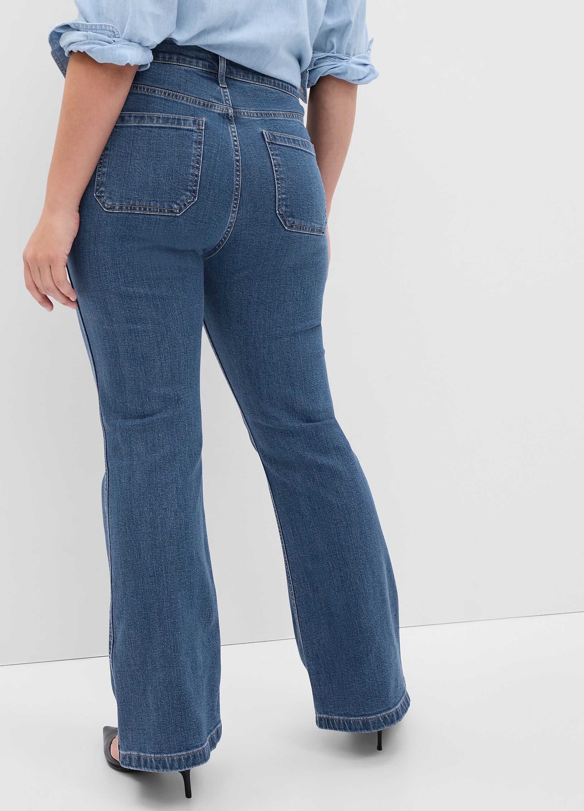 Jeans flare fit a vita alta_2