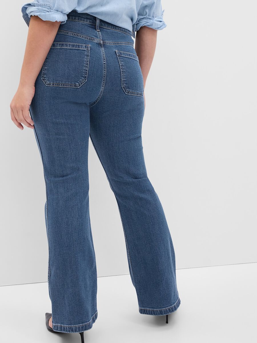 Jeans flare fit a vita alta Donna_2