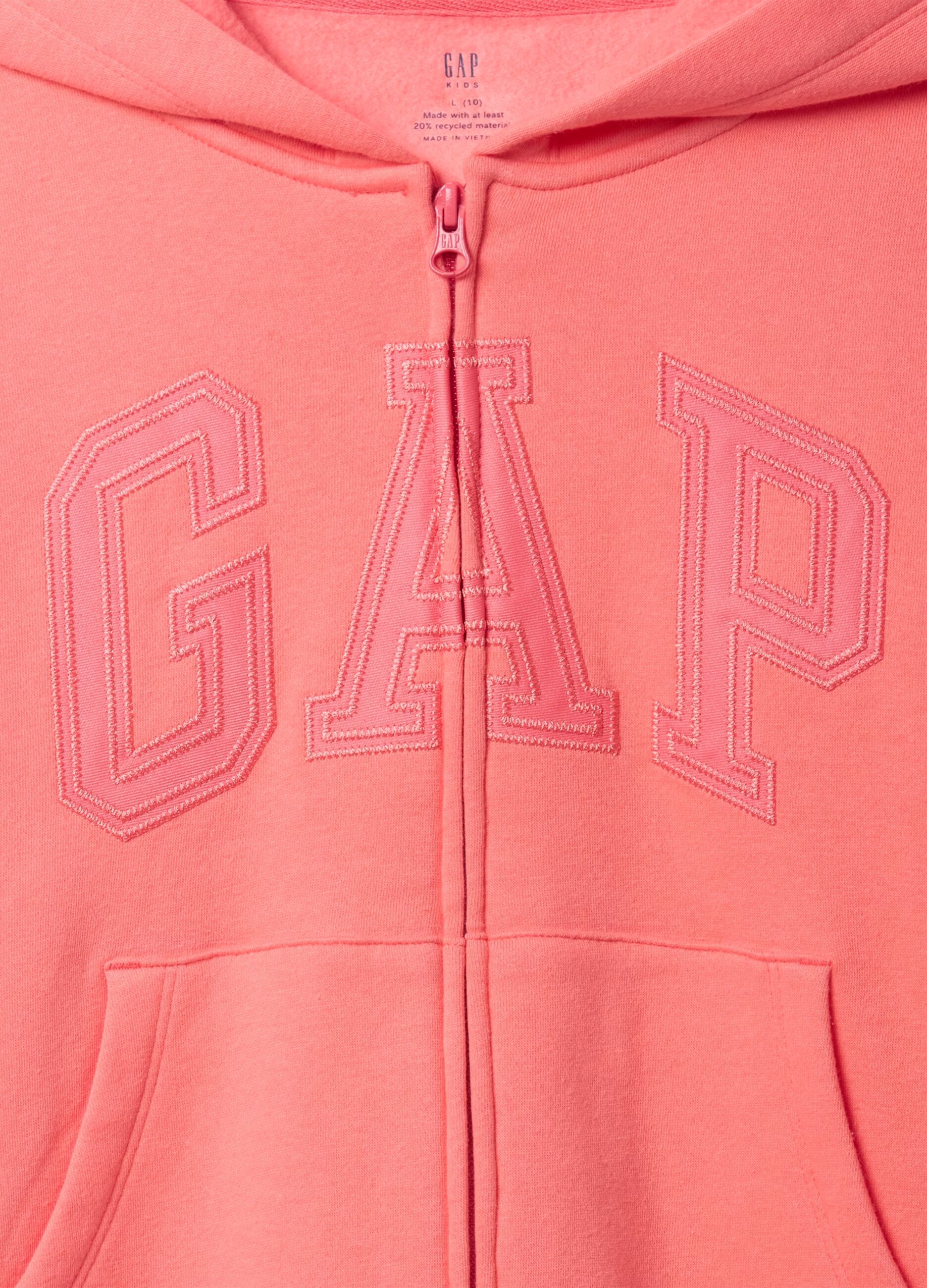 Felpa full zip rosa con logo_4