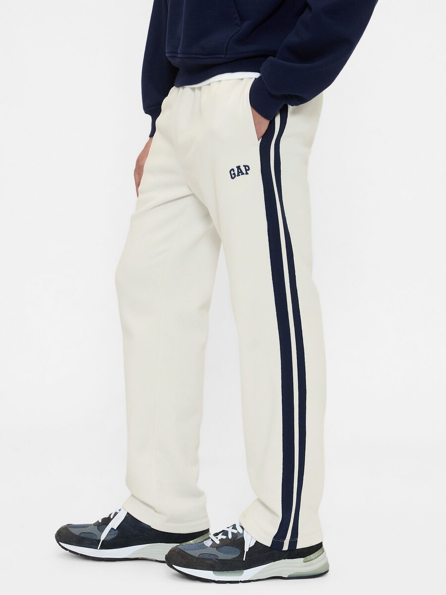 Men's White Trousers in Cotton and Polyester Blend Man_4