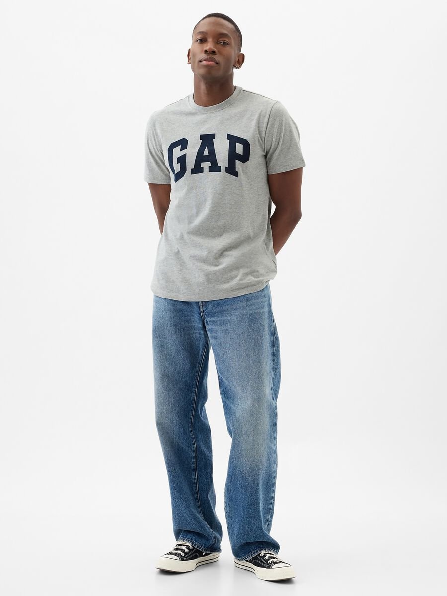 Cotton T-shirt with logo print Man_1