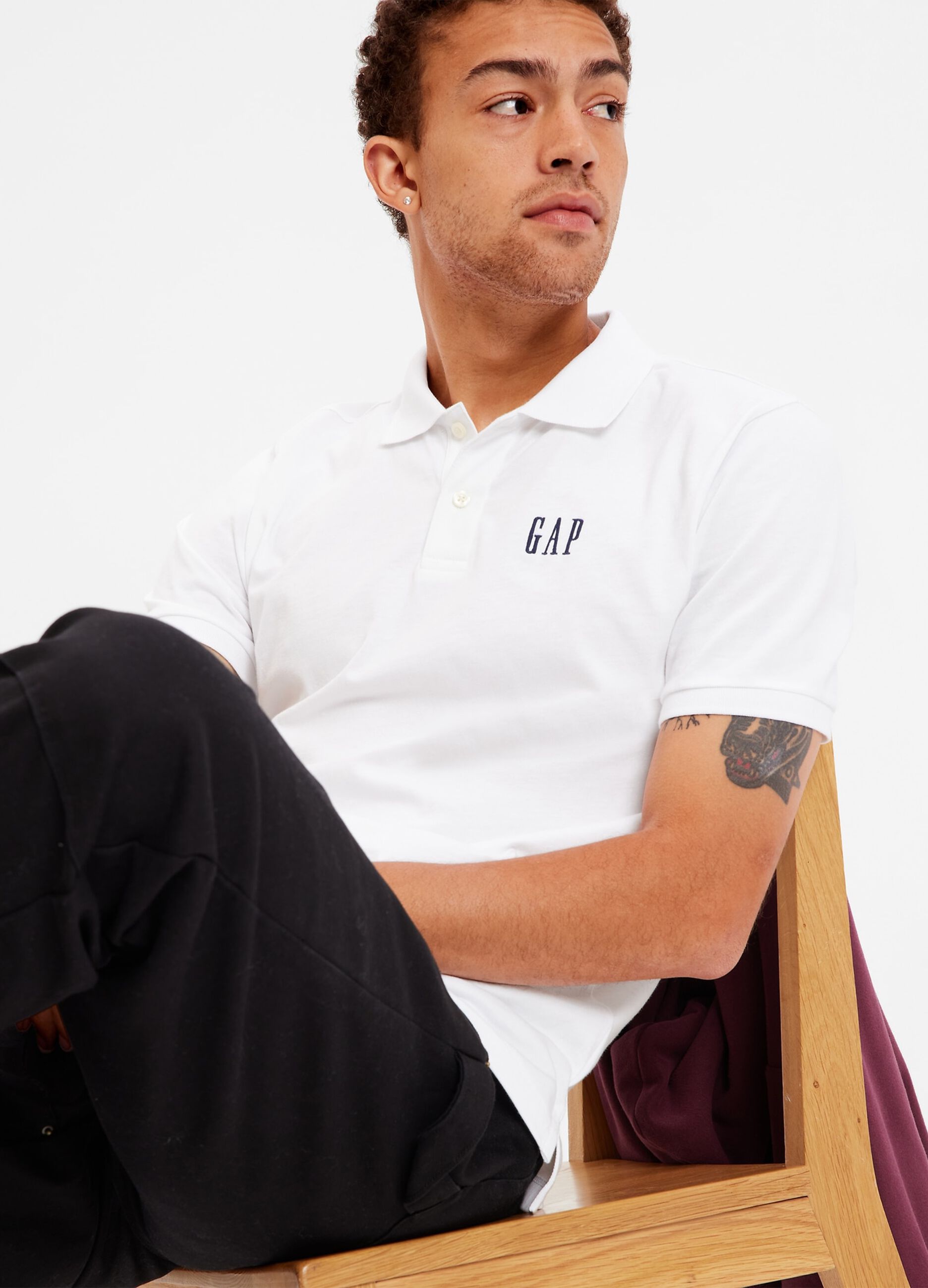 Jersey polo shirt with embroidered logo
