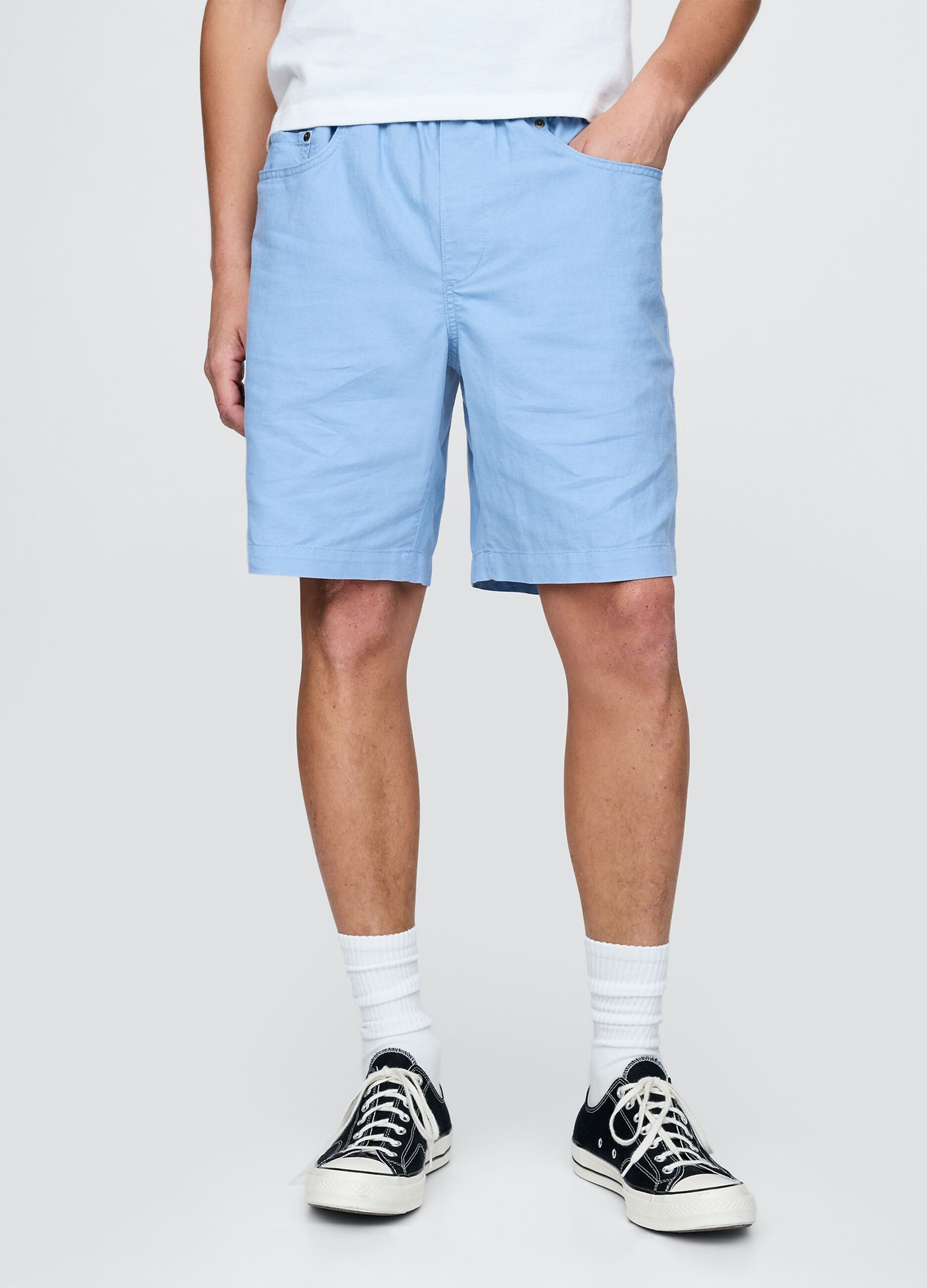 Shorts azzurri in lino e cotone Gap_1