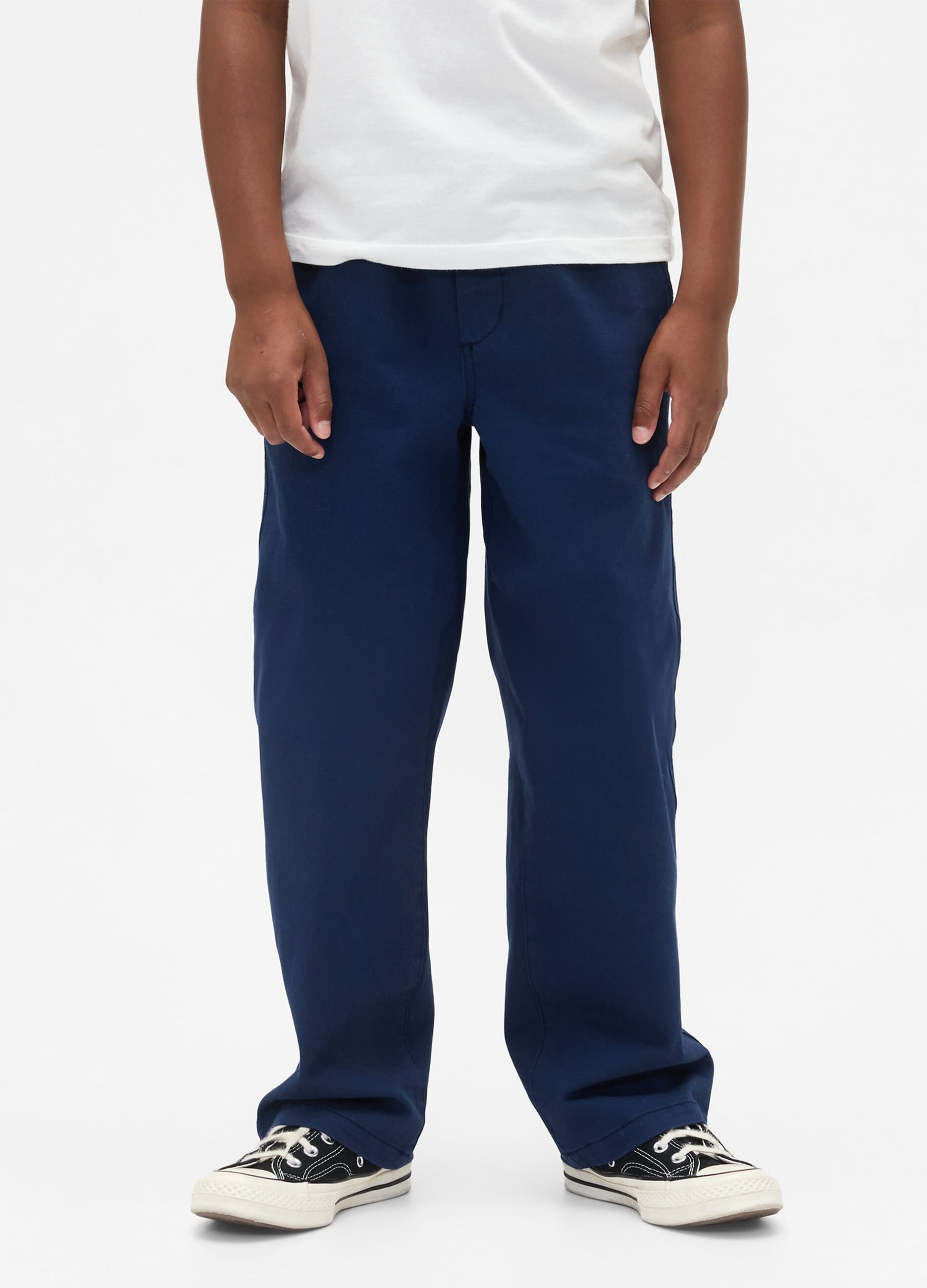 Pantaloni blu per bambino in tessuto elasticizzato_1