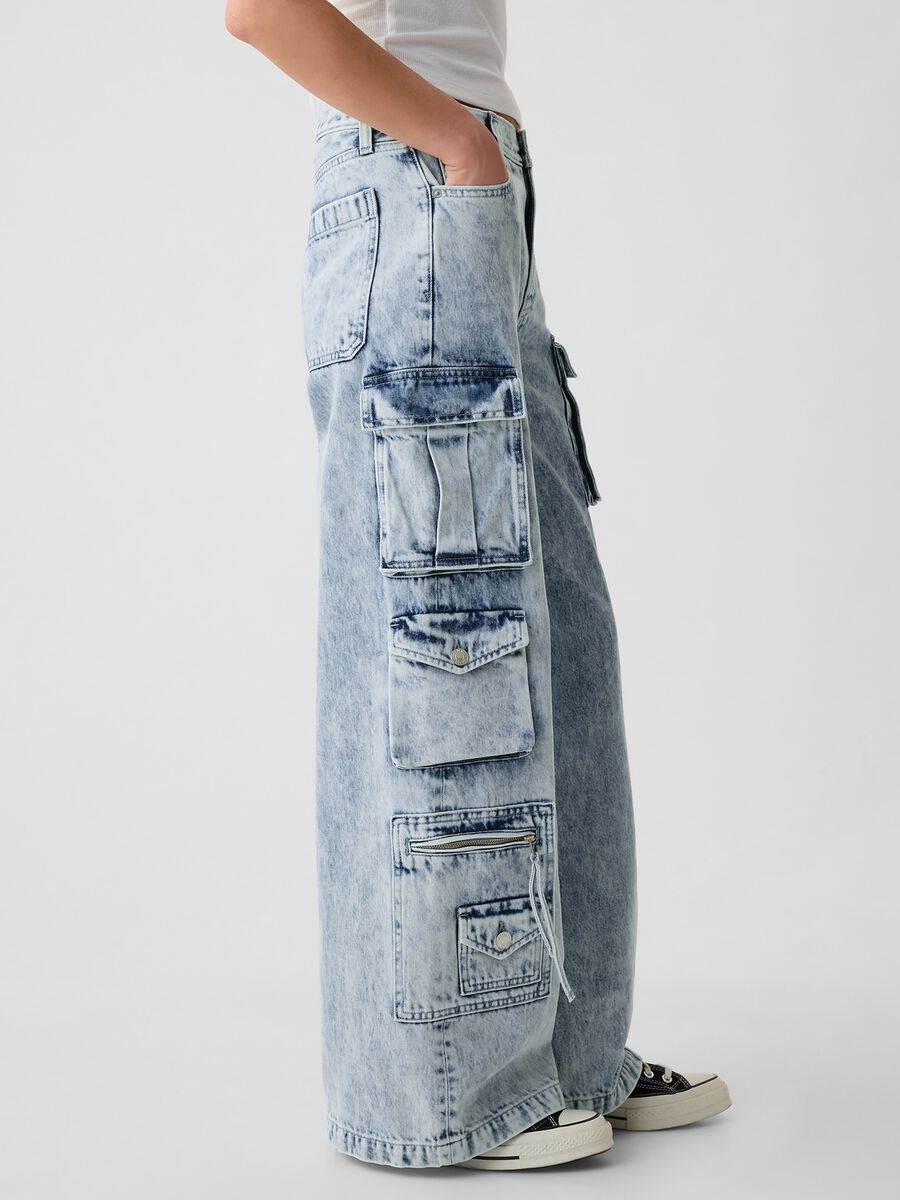 Jeans cargo baggy fit multitasche Donna_3