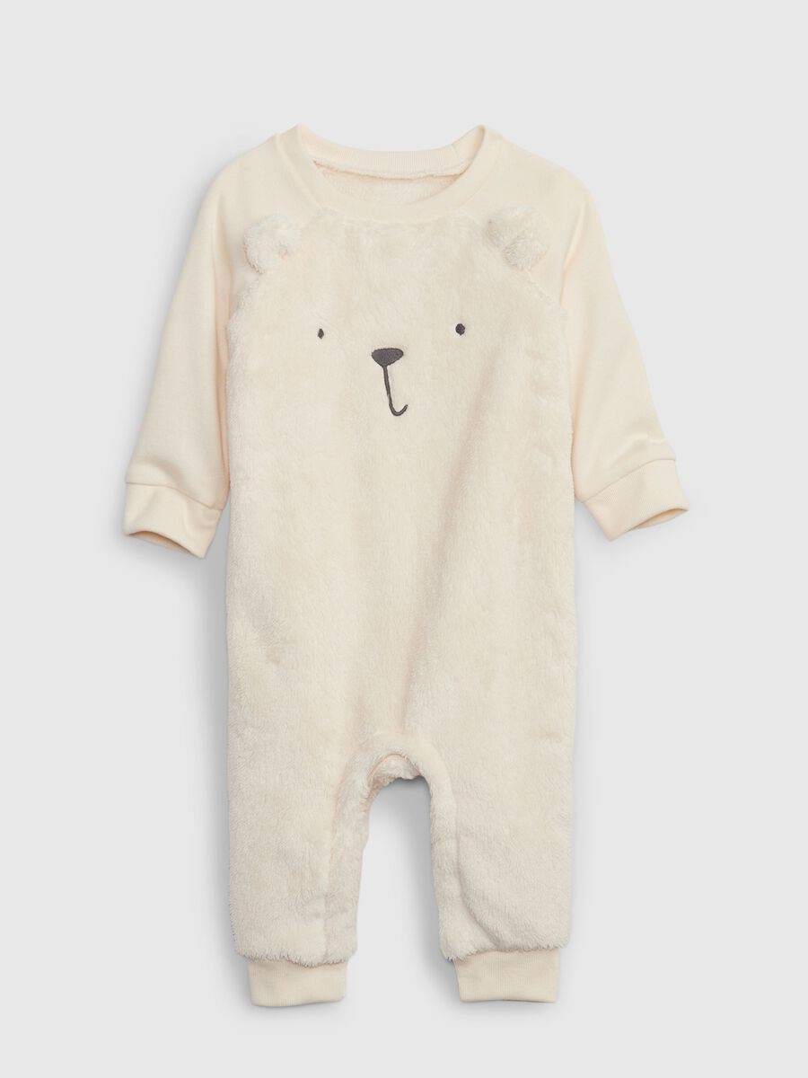 Faux fur onesie with embroidered teddy Newborn_0