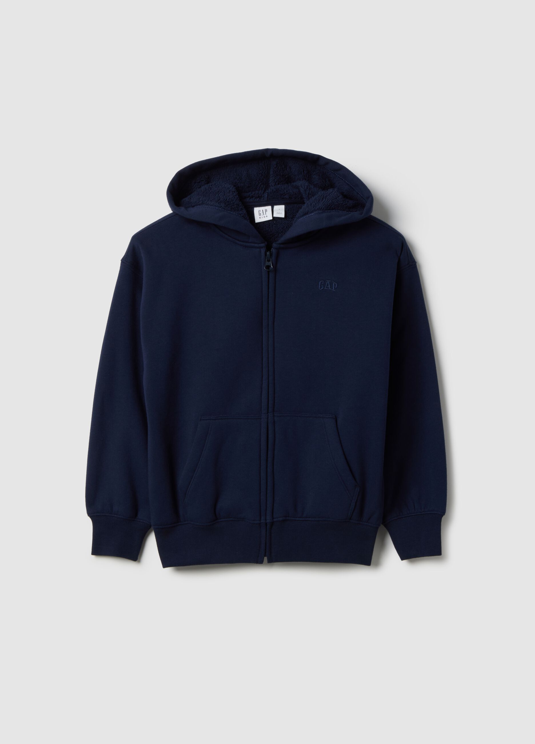 Blue hoodie with full zip