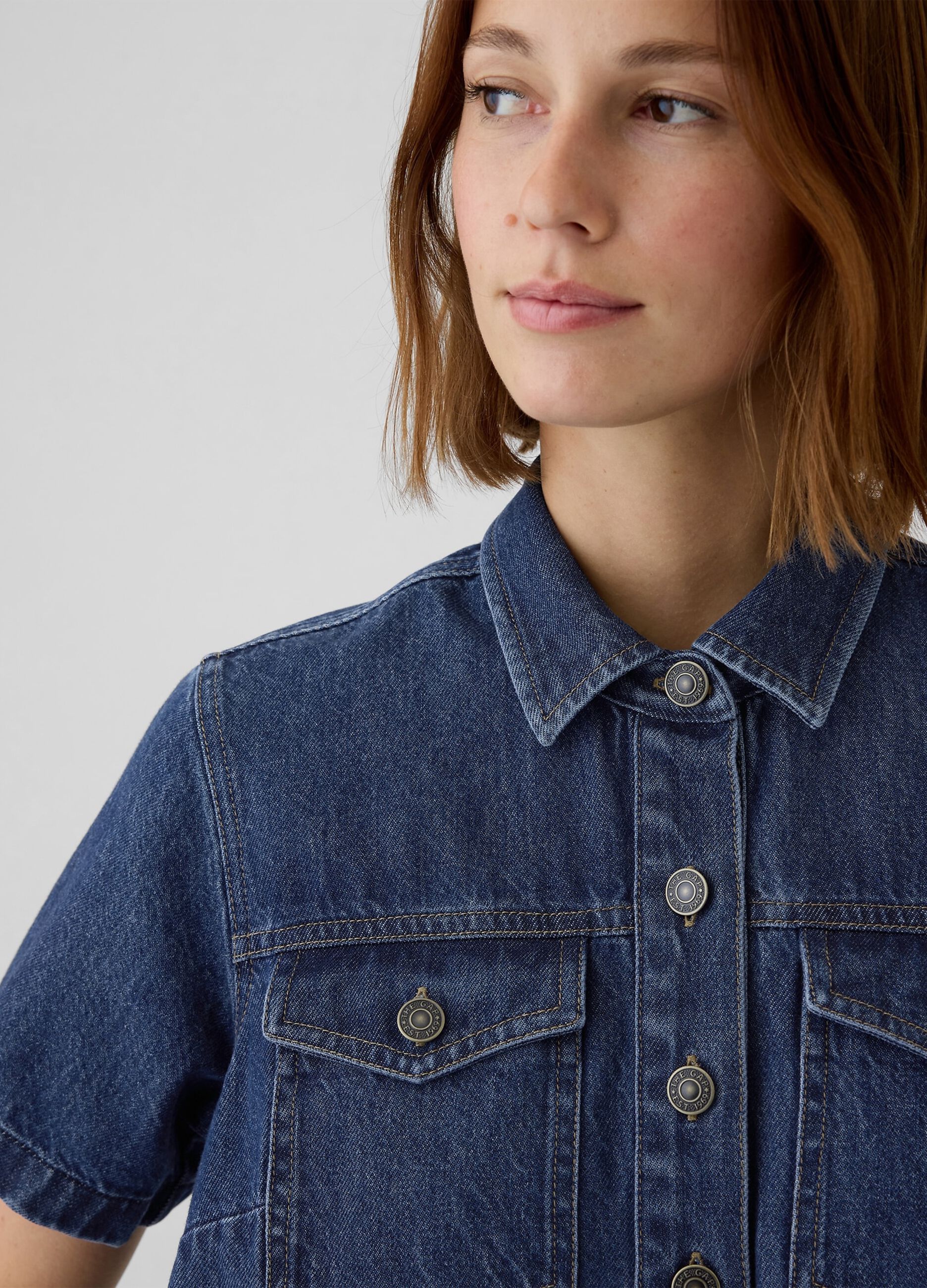 Vestito chemisier in denim con pinces_3