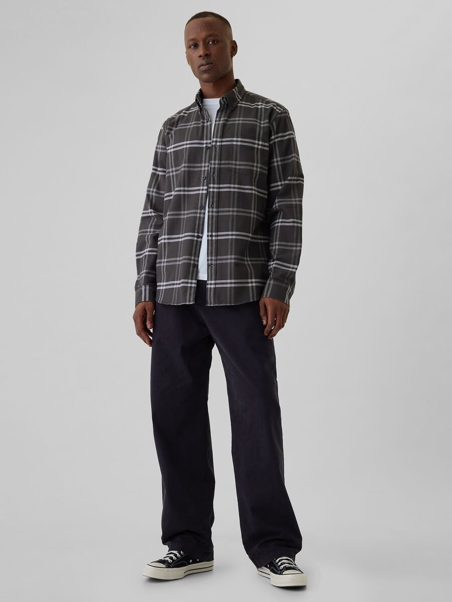 Camicia regular fit in cotone oxford Uomo_1