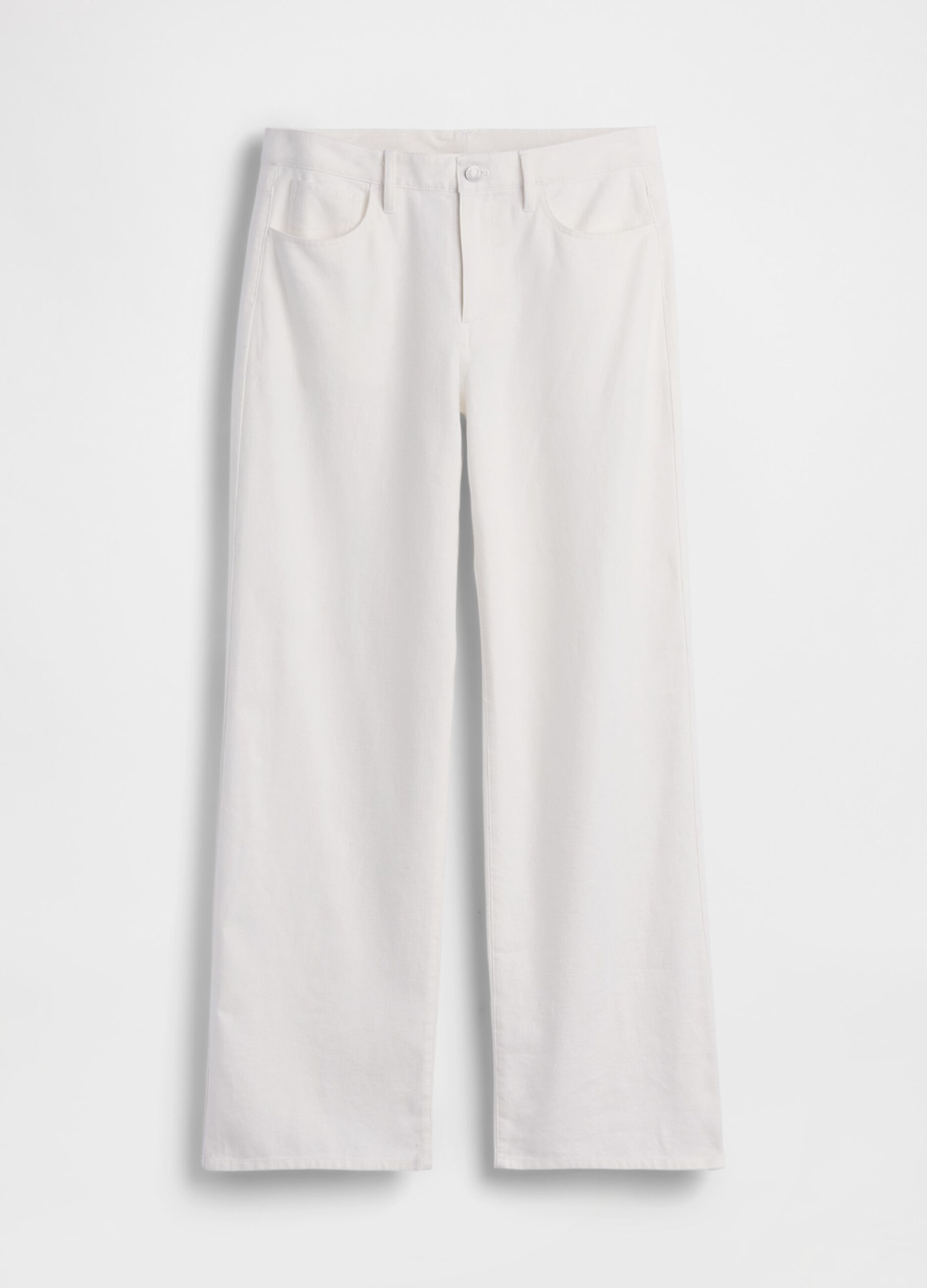 Pantaloni wide leg in misto lino e cotone