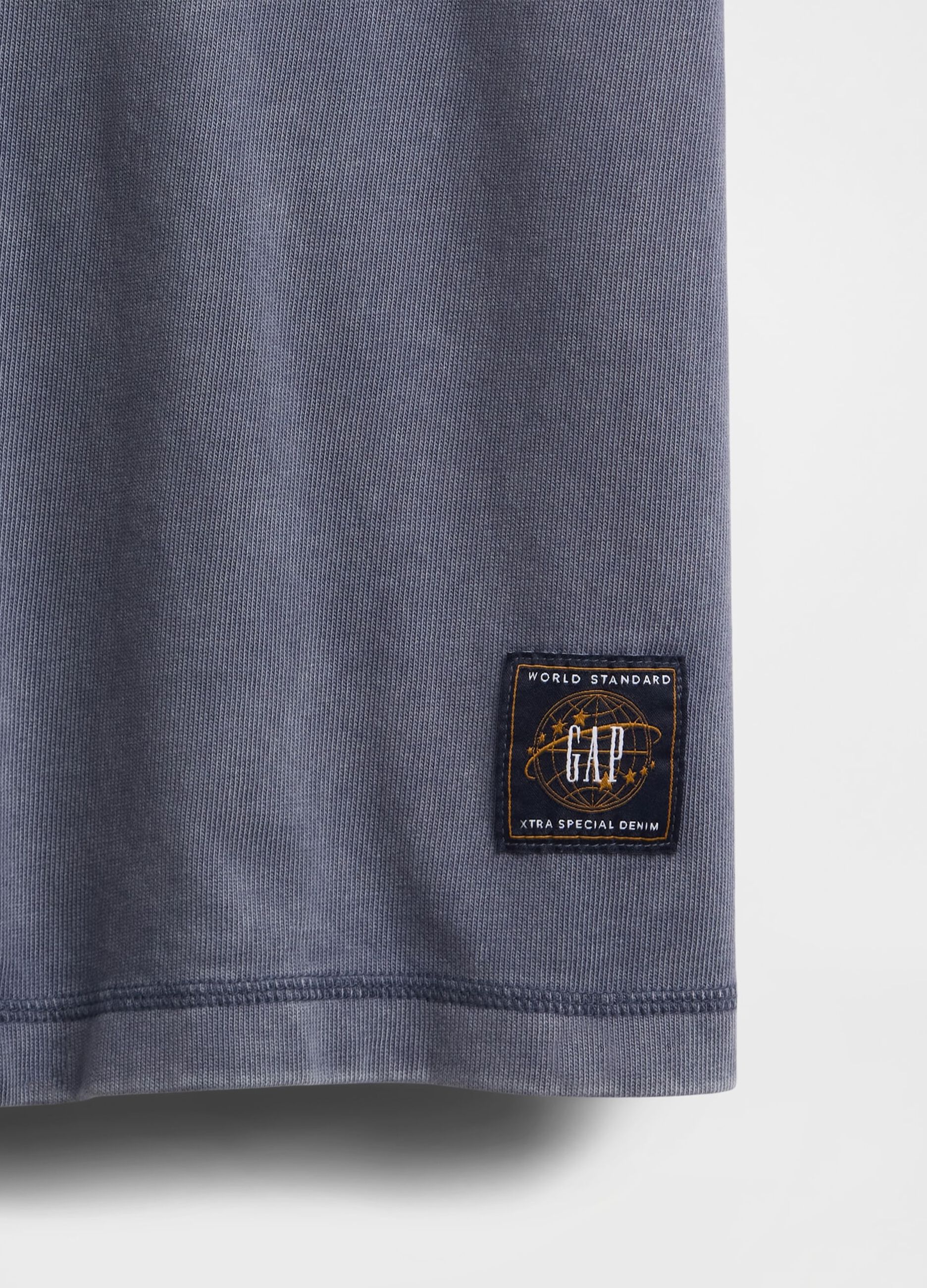 T-shirt blu a maniche corte in cotone_4