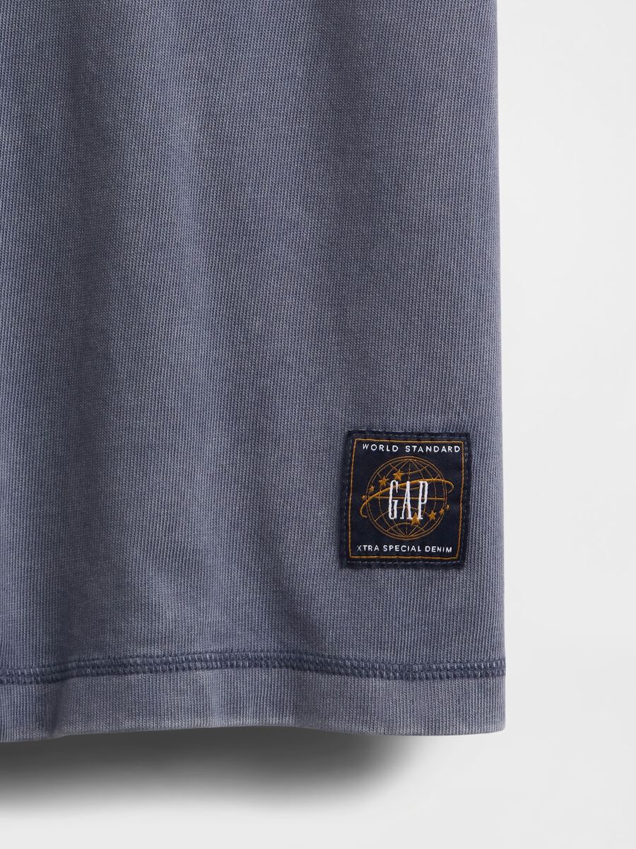 T-shirt blu a maniche corte in cotone Man_4