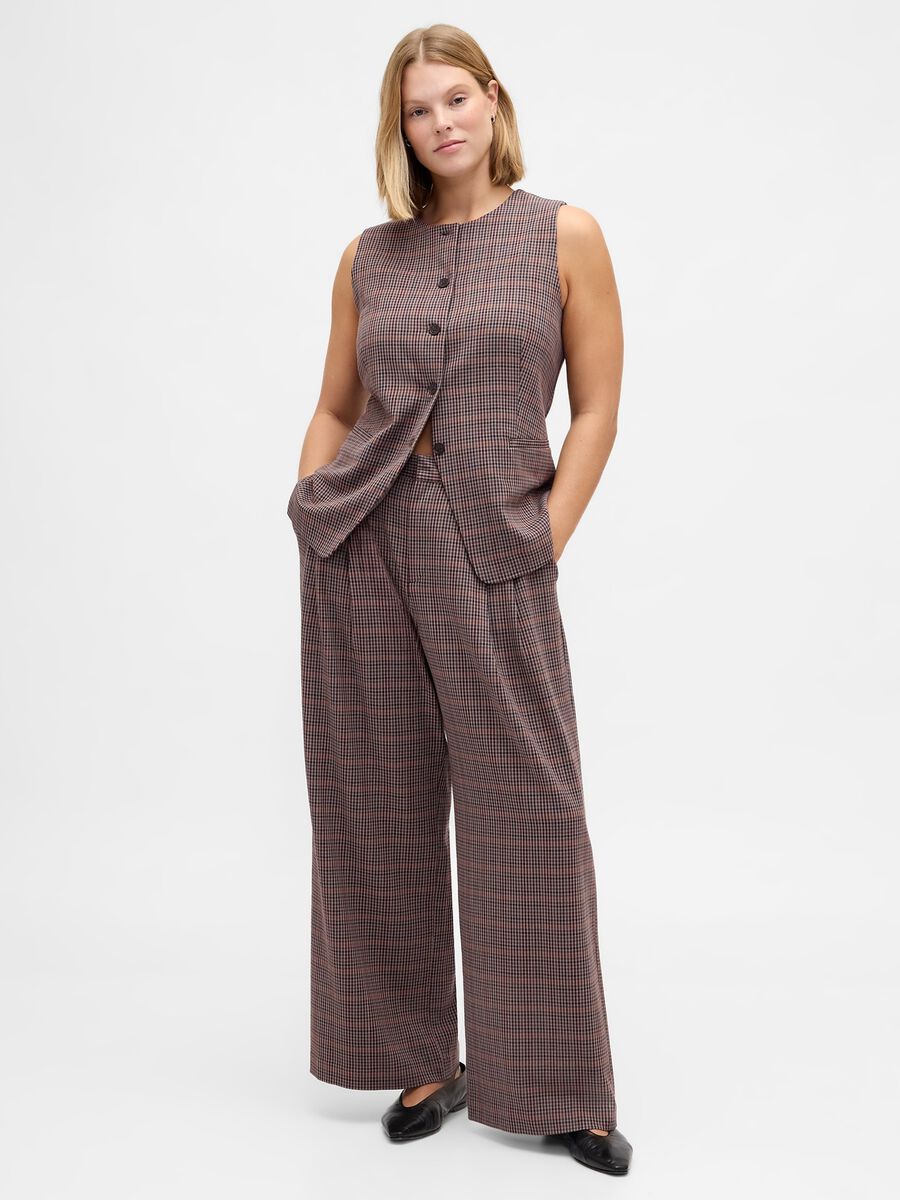 Brown stretch fabric trousers Woman_5