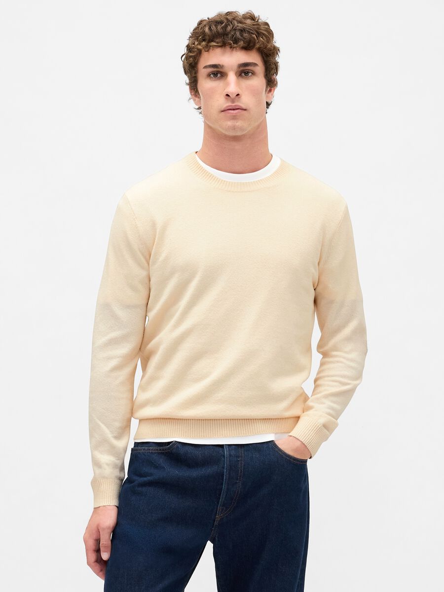 Pullover beige in misto cotone Uomo_1