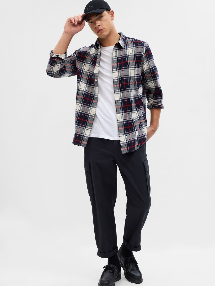 Regular-fit shirt in flannel with check pattern Man_0