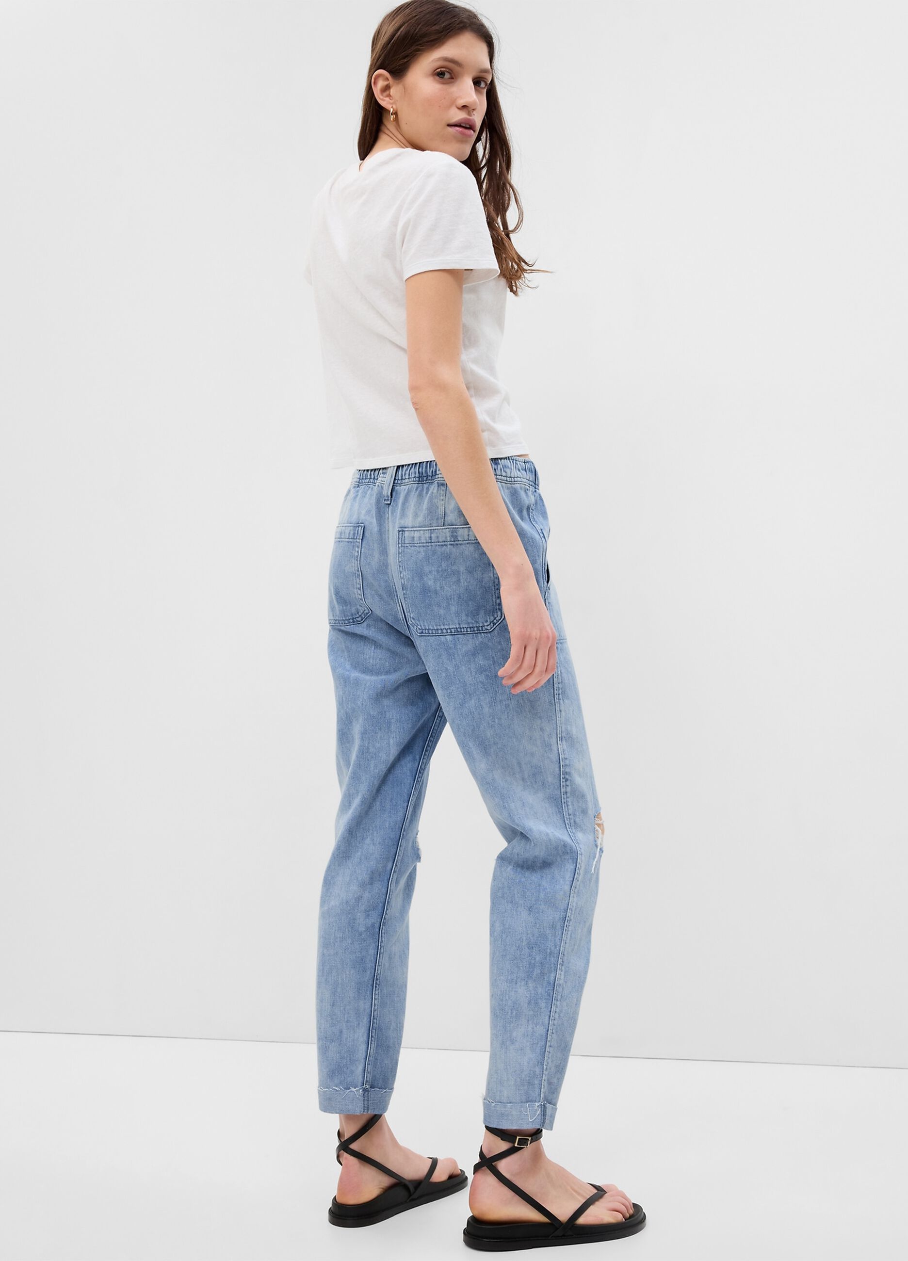 Easy-fit pull-on jeans with drawstring_1