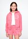 Girls' Regular Fit Pink Cotton Blend Hoodie with Zip_0